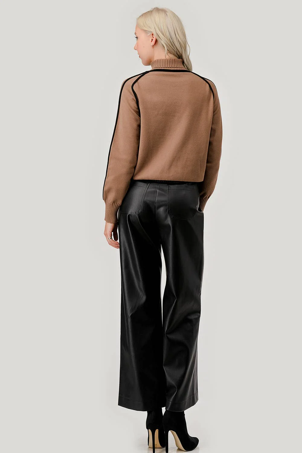 Faux Leather Wide-Leg Pants - Image 3