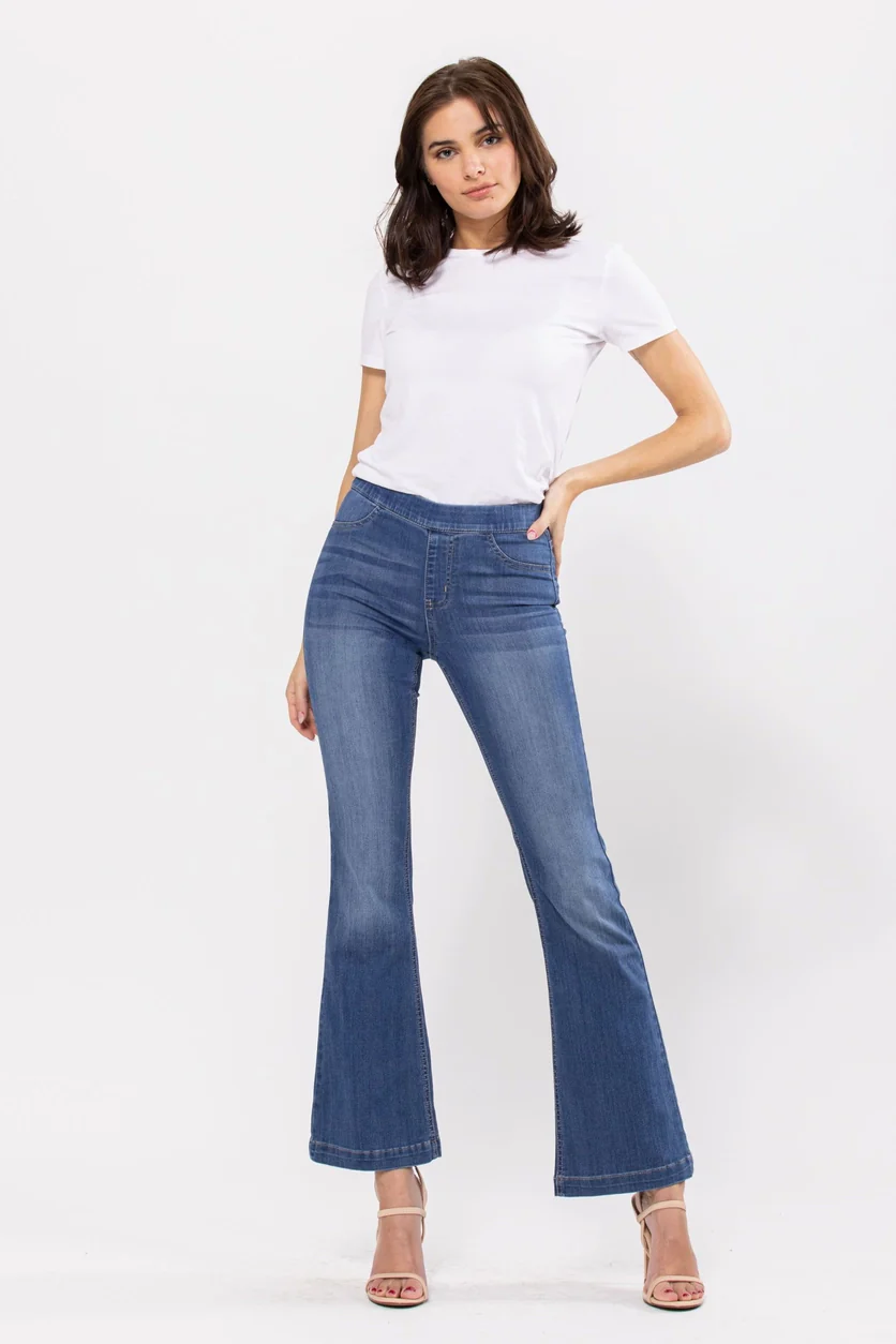 Pull On Medium Wash Flares- 30" - Image 3