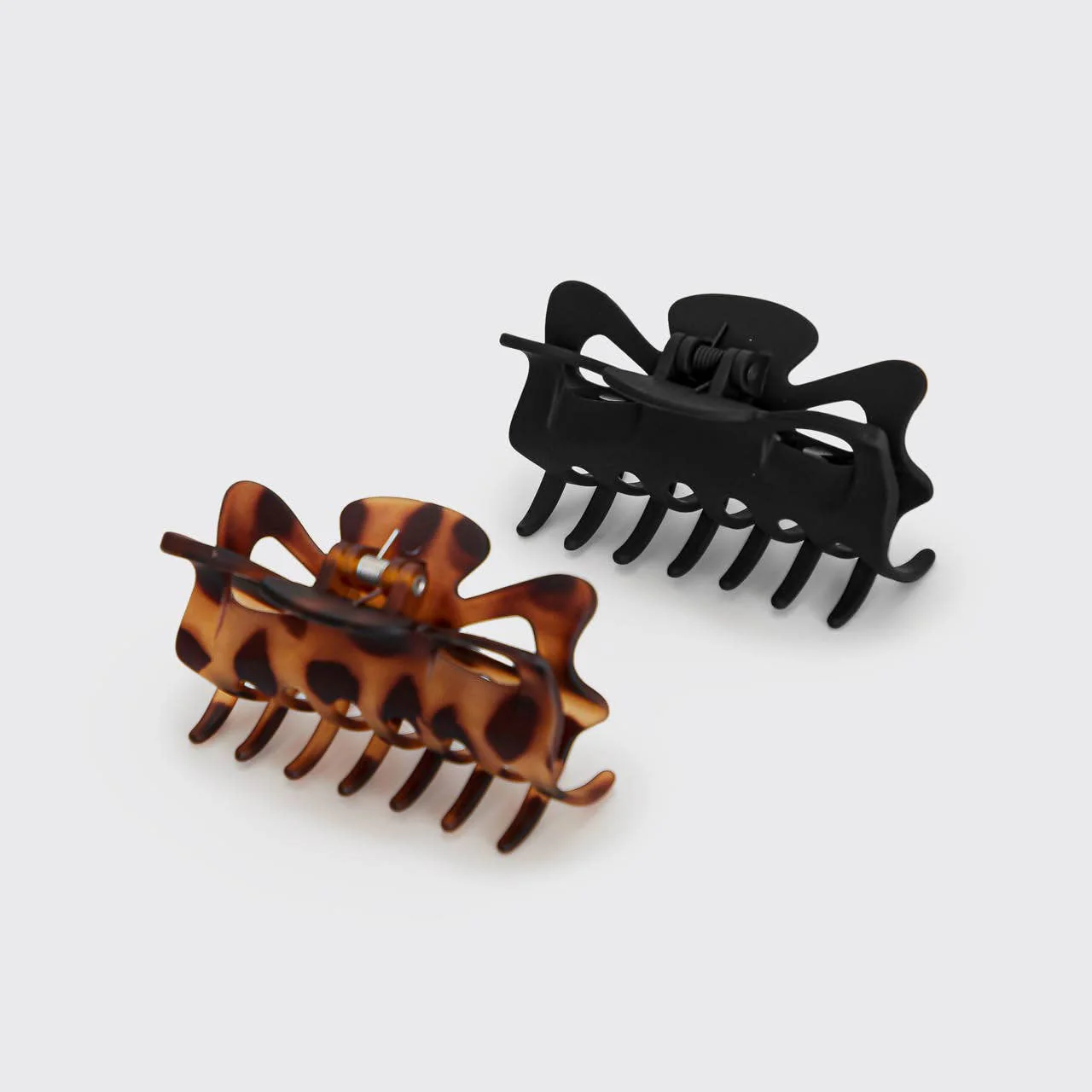 Recycled Plastic Large Claw Clip 2pc Set - Black & Tort - Image 3
