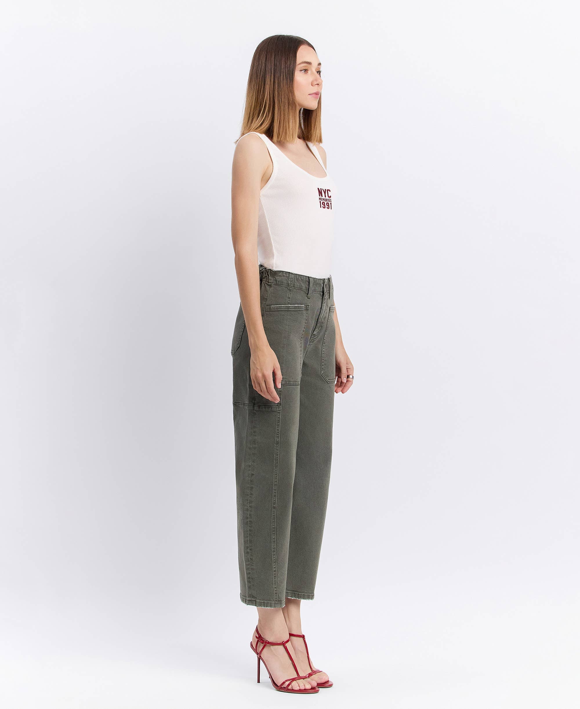 The High Rise Elastic Band Barrel Jean - Image 10