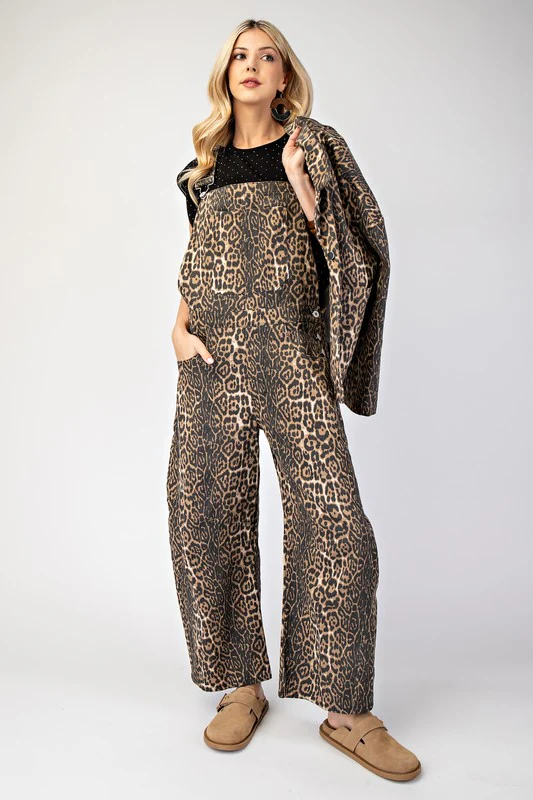 The Leopard Denim Overall - Image 3
